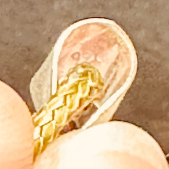 925 Sterling Silver Plated Prehnite Crystal Pear Shaped Genuine Stone EUC - Picture 8 of 13